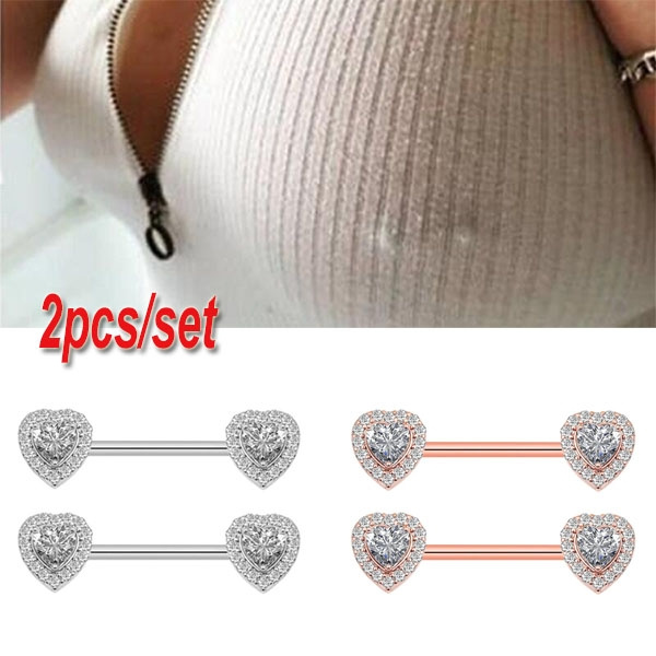 14g Heart Nipple Ring Shield Piercing Jewelry Barbell 2 Pieces - Etsy