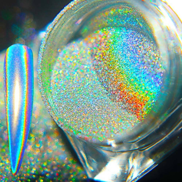 Holographic Nail Glitter Powder Laser Pigment Nail Art Dust Mirror