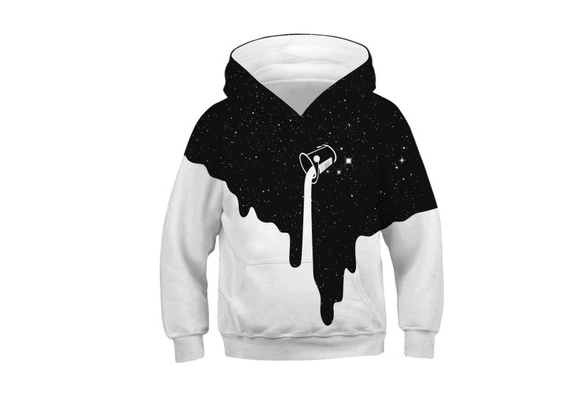 3d milk shop print hooded sweatshirt