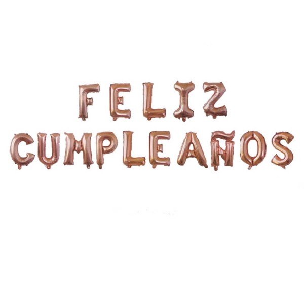 15 pcs 16 inch Happy Birthday Letter Balloons Spanish Feliz Cumpleanos ...