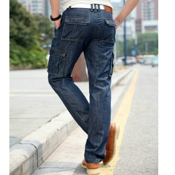 Men Fashion Ripped Skinny Denim Jeans Biker Slim Fit Long Harem Pants  Trousers | eBay