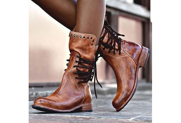 women's boots with laces and zipper