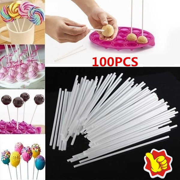 Hot Sale 100pcs Pop Sticks Chocolate Cake Cookie Lollipop Lolly Candy