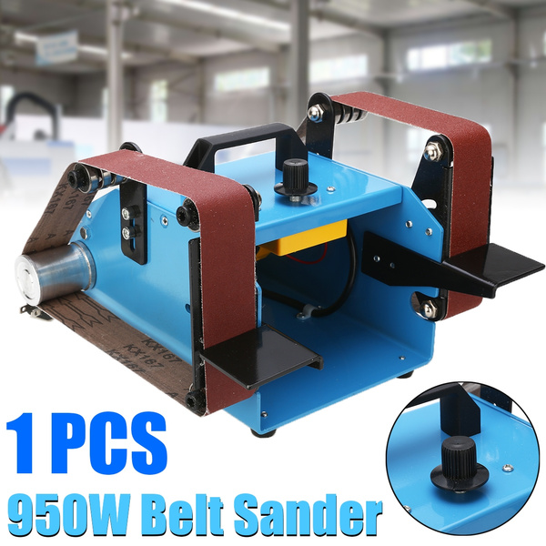 950W Double Axis Bench Belt Sander Grinding Machine Bench Grinder Sanding 220V 