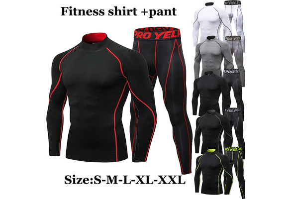 Lopty Fashion Mens Printed Elastic Fitness Breathable Fast Drying Sports Tight Suit