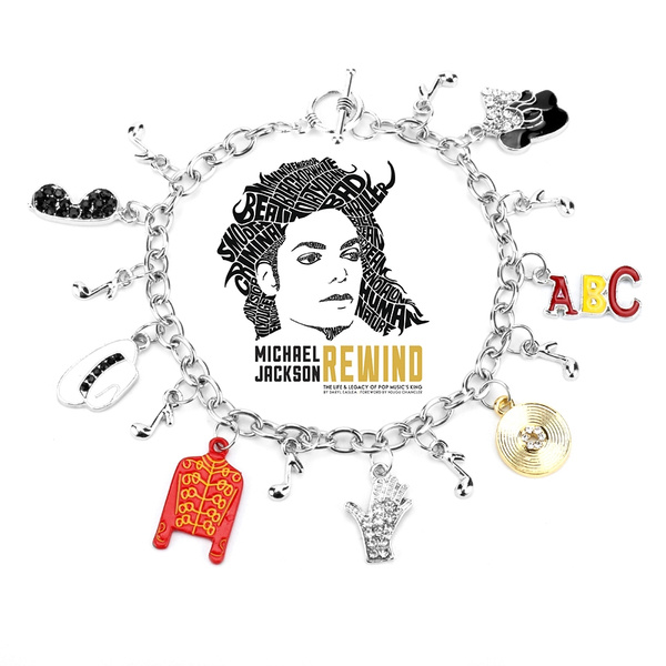 Handmade MJ Memorial 8.5 inch Charm Bracelet Handmade 