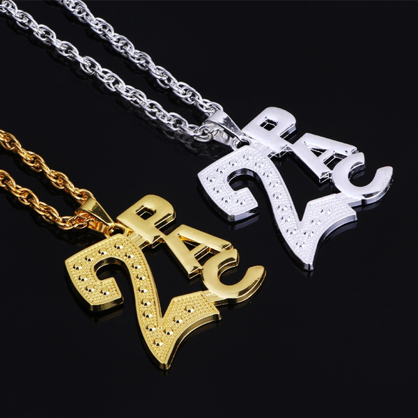 2Pac Gun Rap Rapper Pendant Rap Style Hip Hop Necklace Franco Chain 2 Pac Music 