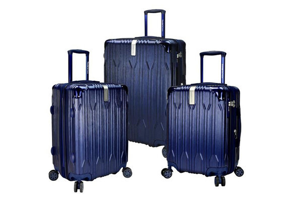 Traveler's Choice Bell Weather 3 Piece Expandable Spinner Luggage Set (Silver)