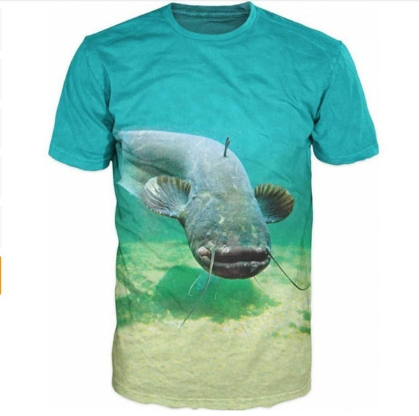 Cool Mens T-shirt 3D Catfish Sublimation Printed Catfish Fishing