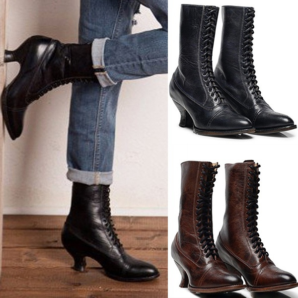 low heel victorian boots