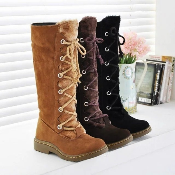 Warm knee cheap high boots