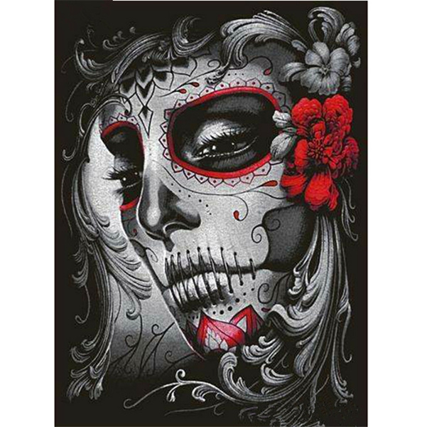 5d Diamond Embroidery By Number Sexy Flower Skull Face Women Diy Diamond Painting Cross Stitch Fashion Halloween Decoration Wish