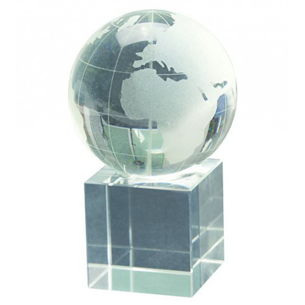 Senmubery Presse-papier en verre givré Globe terrestre Décoration de maison ou de mariage