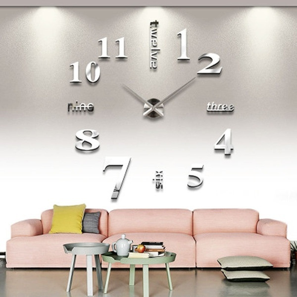 Home Decoration Big Mirror Wall Clock Modern Design 3d Diy Large Decorative Unique Gift Wish - Home Decor Wall Clock Home Decoration Big Mirror Wall Clock Modern Design 3d Diy Large Decorative Unique Gift Wish - Home Decor Wall Clock