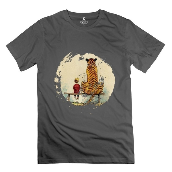 Cool Calvin And Hobbes Thomas Tiger Bench Men's T Shirt | Wish