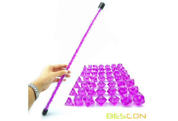 Bescon 49pcs Gem Purple Mini Polyhedral Dice in Long Tube Mini RPG Dice 7X7pcs
