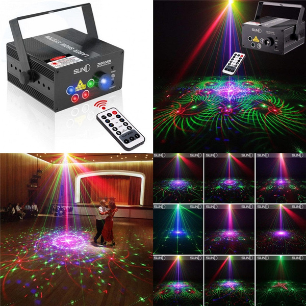 Laser Projector SUNY RG Gobos Projector Full Color Galaxy Projector LED Projection Aurora Laser Light Show Sound Activated DJ Laser Lights Machine Party Light Xmas Disco Holiday Christmas Event Show 