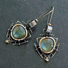One-of-a-Kind Peacock Blue-Fire Labradorite Earrings .925 Silver 2.5"