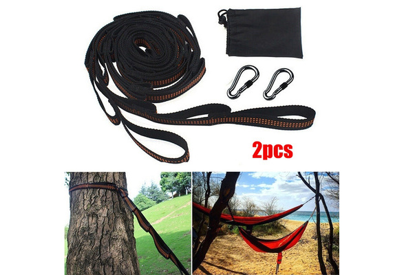2x Tree Hanging Hammock Straps Climbing Rope Aerial Belt Extend Stretch Yog Z6K8 