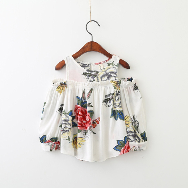 New Arrival Girls' Flower Tops Blouse Long Sleeve Shirts Girl's Clothing  Children's Wear Brand Boutique