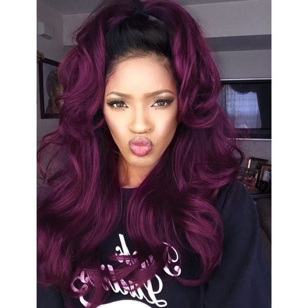 plum color wig