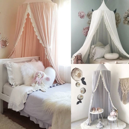Kids Baby Bed Canopy Mosquito Net Children Bedcover Curtain Bedding Dome Tent UK 