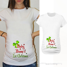 Funny, babybumps1stchristmasmaternityshirt, Cotton T Shirt, Gifts