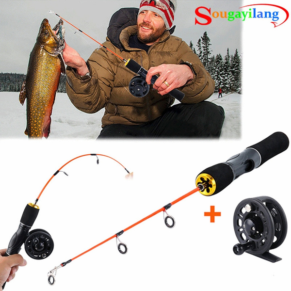 Ice Fishing Spinning Combos 2 Pieces Ice Fishing Rod and Mini Ice
