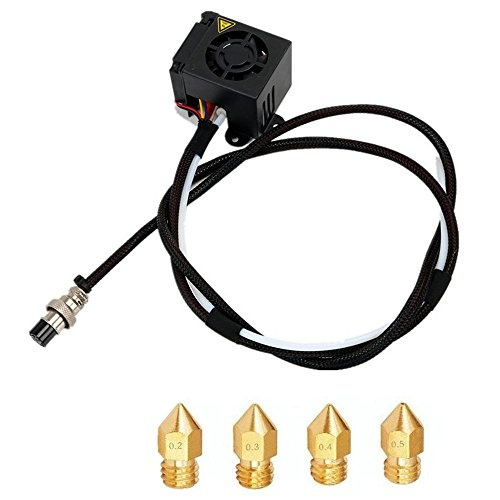 CREALITY CR-10S 3D Printers Original Replacement Parts/Accessories Full Assemble MK8 Extruder Hot End Kits fit 3D Printing Printer CR-10 CR-10S CR10S5 with Nozzle 0.4mm /0.2mm /0.3mm /0.5mm
