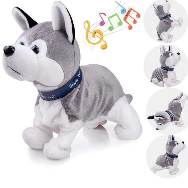 Interactive Animated Walking Pet Electronic Dog Plush Sound Control Toy Puppy 