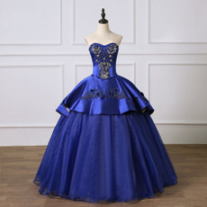 Blues, gowns, sweetheart, promgown