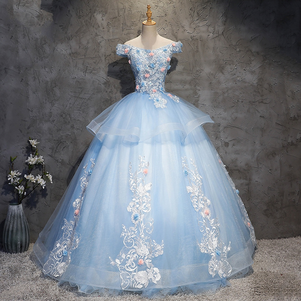 Icy Blue Sweet 16 Dresses