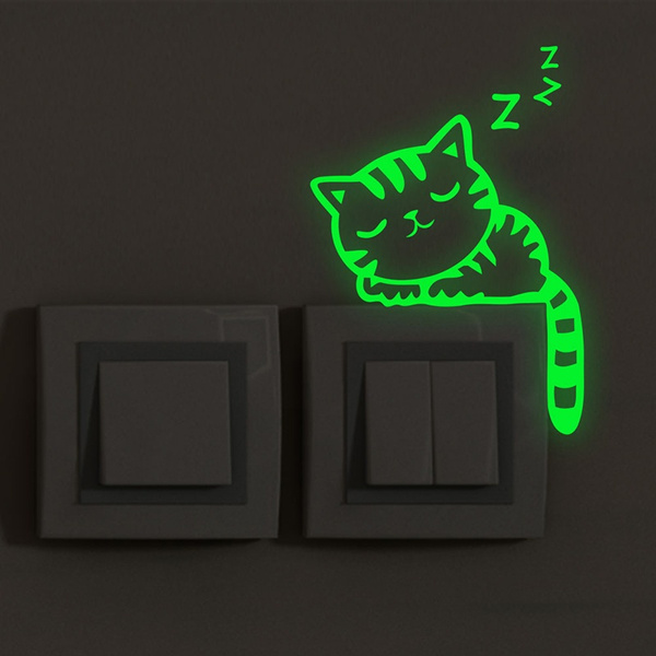 Cartoon Luminous Switch Sticker Glow in the Dark Wall Stickers Kids Room Deco