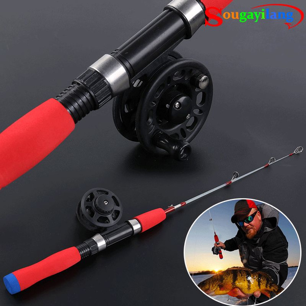 Ice Fishing Rod Combo Ultralight Portable Ice Fishing Pole Winter Mini Left  Right Hand Interchangeable Fishing Reel