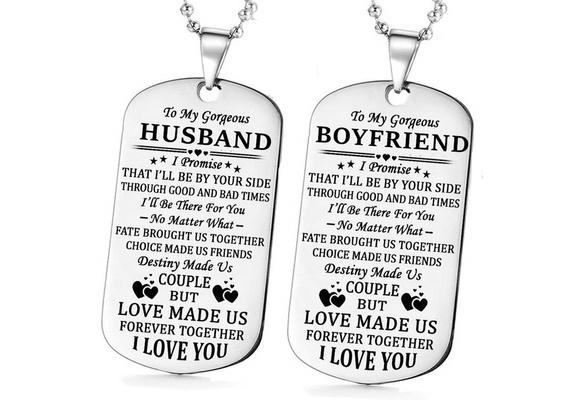 Love Gifts For Men Fiance Boyfriend Details about   To My Husband Dog Tag Military From Wife 