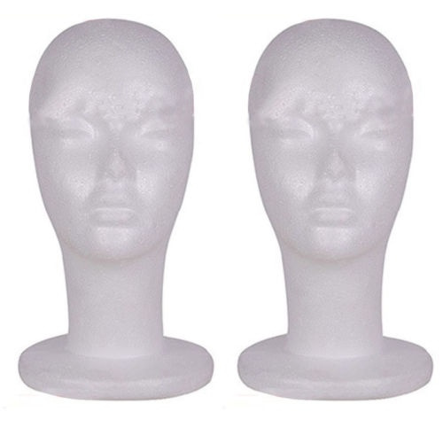 Polystyrene Unisex Foam Mannequin Head Display Model Dummy Female-Wigs Stand 
