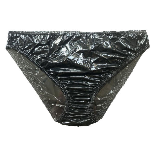 Haian Plastic Bikini Panties PVC Underwear Color Black