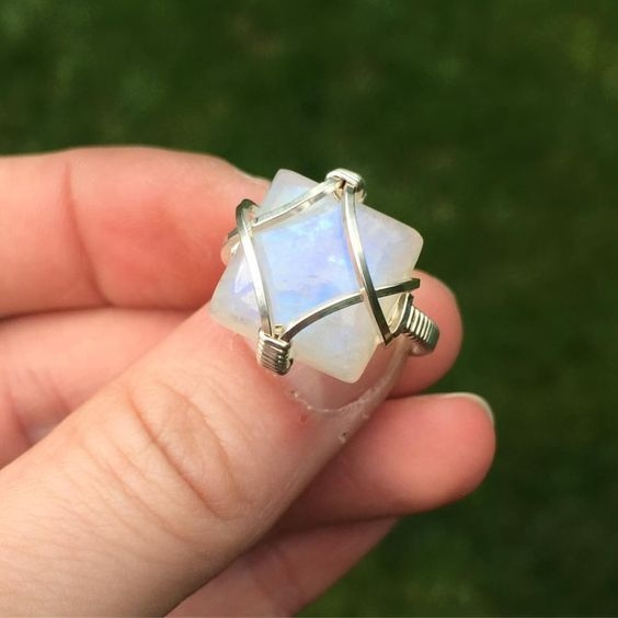 Natural Moonstone Ring, Size 5