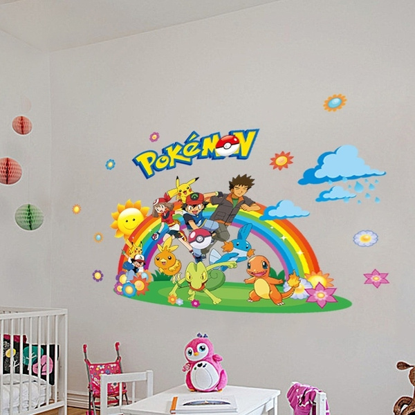 Pokemon,Sticker,3D,Kids,Decal,Wall Art,Bedroom,Mural 