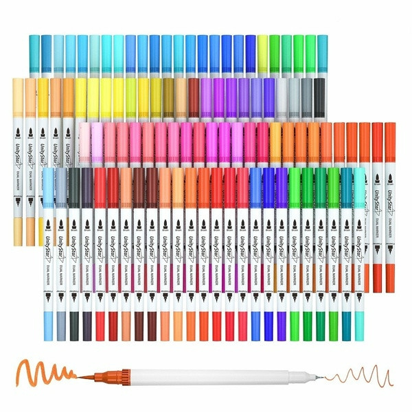 60 Pc Twin Tip Sketch Markers