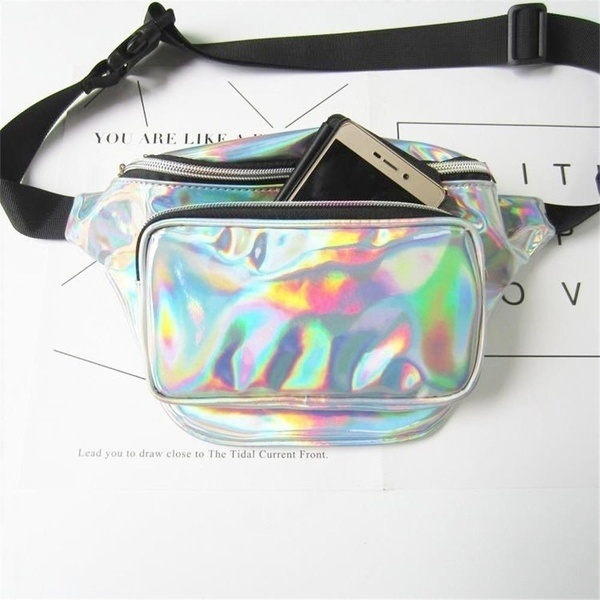 Men R fl chissant Transparent Sac Banane Punk Dame Fille R tro Arc en sac Main Femmes Taille Sac De Course Sac De Voyage Port e De Main Randonn e