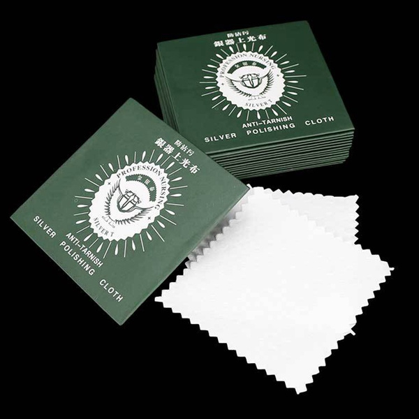 5 Pieces Silver Polishing Cleaner Cleaning Cloth Anti-Tarnish Tool Green