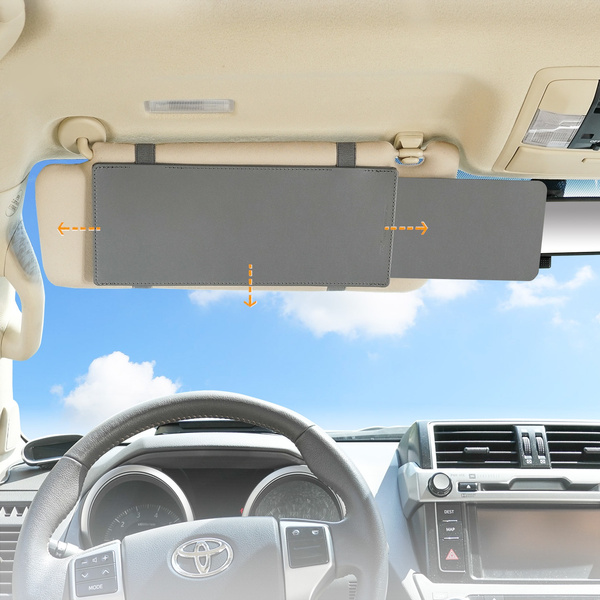 TFY Anti-Glare Anti-UV Sun Visor Extender Car Window Sunshade for Front  Seat Driver - Grey