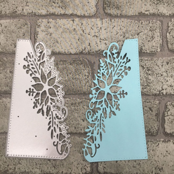 Flower Corner Christmas Craft Cutting Dies Xmas DIY Postcards 3D Metal Stamp New 