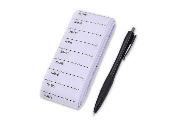 200 Pcs White Name Label Woven Custom Clothing Labels Laundry Marker Set Free Pen Writable Name Label Name Tags for Clothes