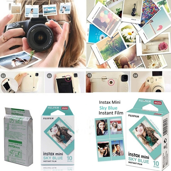 10 Sheets Fujifilm Instax Mini 8 Sky Blue Film For Mini 9 70 90 Neo 25 50s 300 Camera Share Sp 1 Sp 2 Printer Polaroid Wish