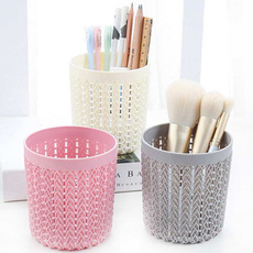 3 Colors Empty Cylinder Hollow Pen Holder Scissors Makeup Brushes Storage Container