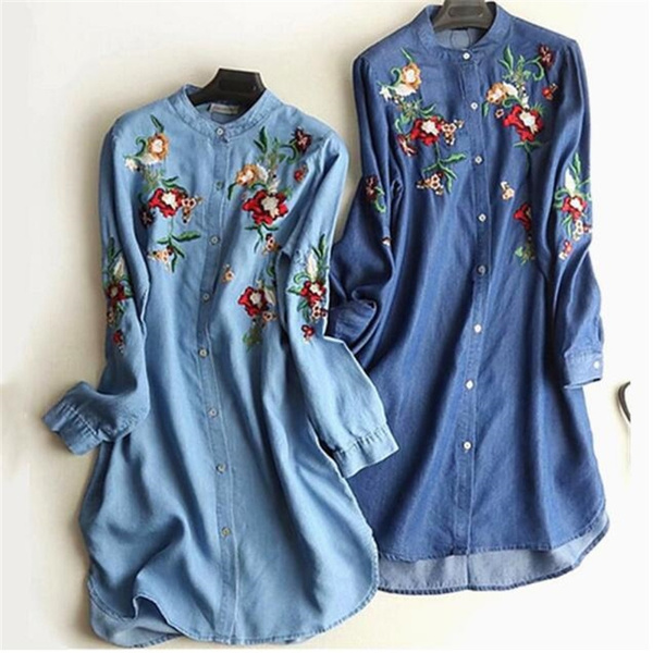 Autumn and Winter New Women Clothing Round Neck Long Sleeve Embroidery ...