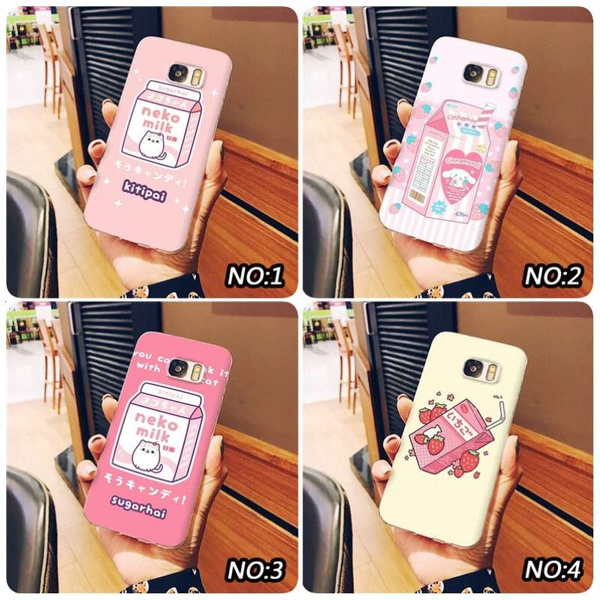 Strawberry Milk Funny Unicorn Phone Case Samsung Galaxy S21 S10e S9 S8 Plus S7; iPhone 12 Gift 272 Anime Japanese Kawaii