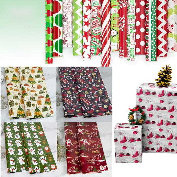 3X Christmas Wrapping Paper Present Tree Santa Wrap Decor Xmas Party Roll ME 